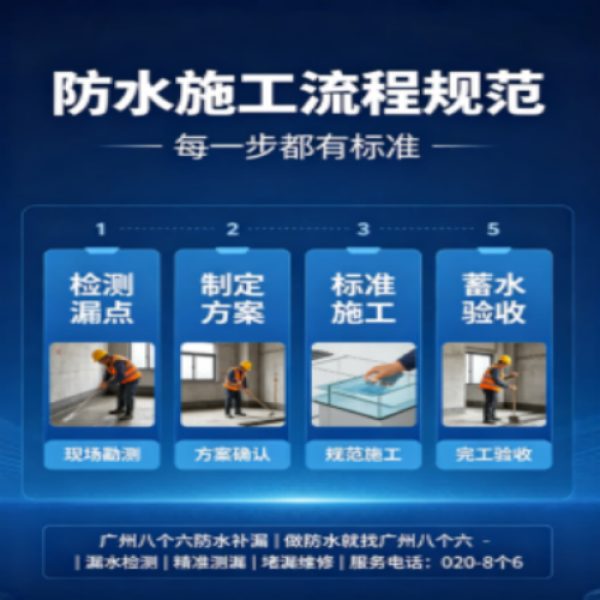 广州八个六防水补漏免砸砖修复服务宣传图