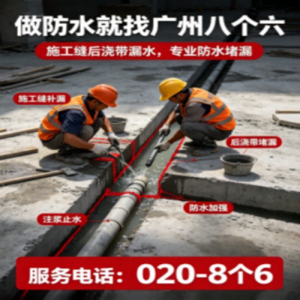 广州八个六防水补漏免砸砖修复服务宣传图