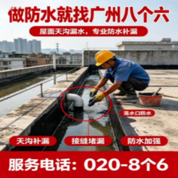 广州八个六防水补漏免砸砖修复服务宣传图
